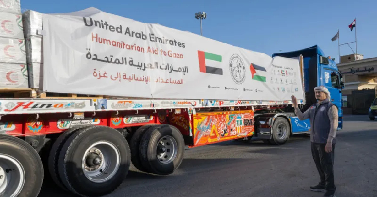 5 قوافل مساعدات إماراتية جديدة تدخل غزة محمّلة بـ903 أطنان من الإغاثة